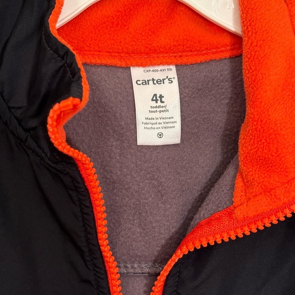 Carter's Black and Gray Fleece Pullover with Orange Accent - Picture 2 of 3
